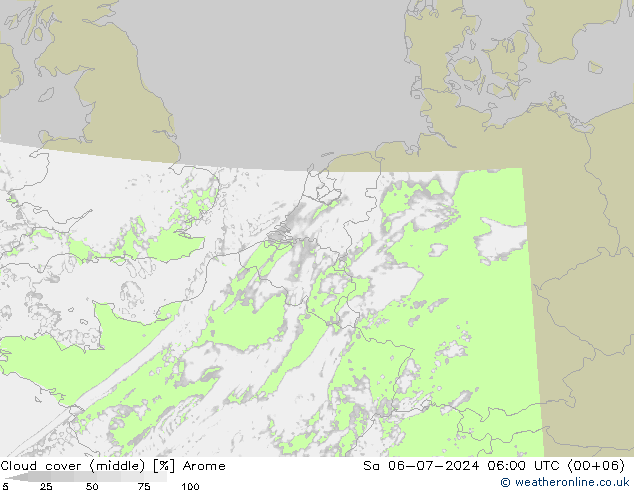 Bewolking (Middelb.) Arome za 06.07.2024 06 UTC