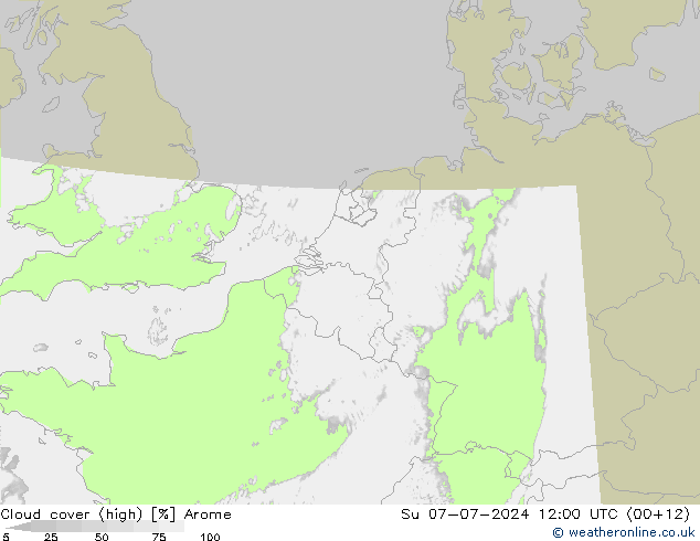 云 (中) Arome 星期日 07.07.2024 12 UTC