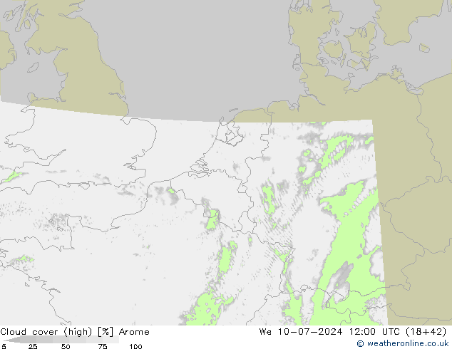 云 (中) Arome 星期三 10.07.2024 12 UTC