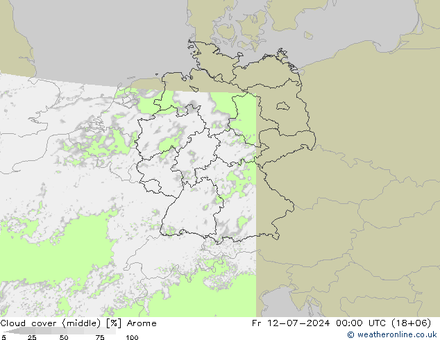 Bewolking (Middelb.) Arome vr 12.07.2024 00 UTC