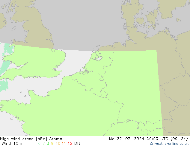 Windvelden Arome ma 22.07.2024 00 UTC
