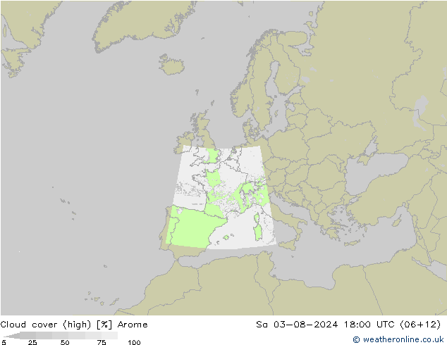 云 (中) Arome 星期六 03.08.2024 18 UTC