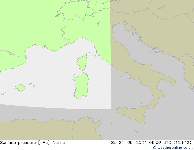 Yer basıncı Arome Cts 21.09.2024 06 UTC