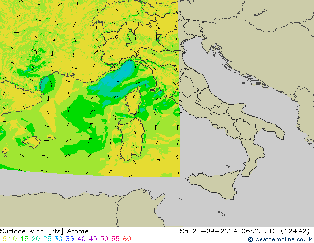 Bodenwind Arome Sa 21.09.2024 06 UTC