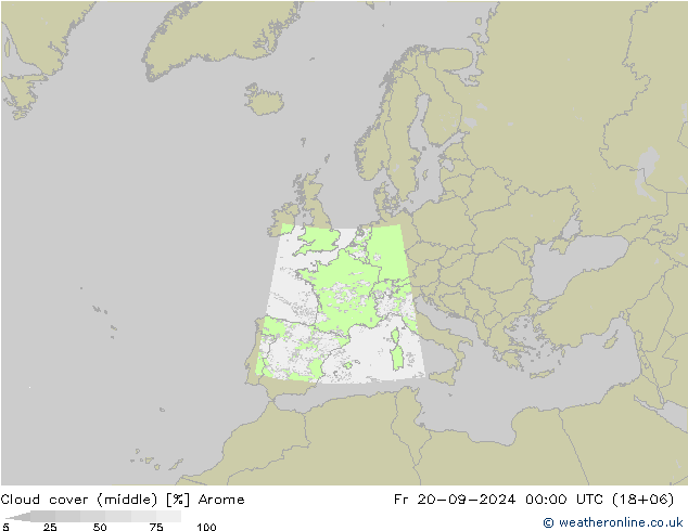 zachmurzenie (środk.) Arome pt. 20.09.2024 00 UTC