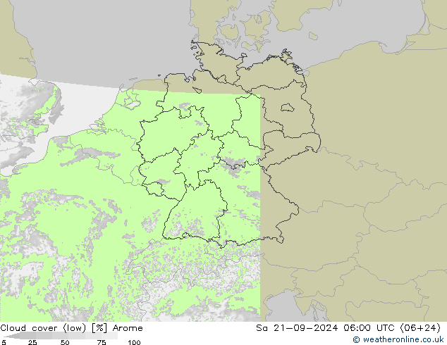 Nubi basse Arome sab 21.09.2024 06 UTC