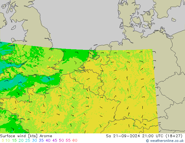  10 m Arome  21.09.2024 21 UTC