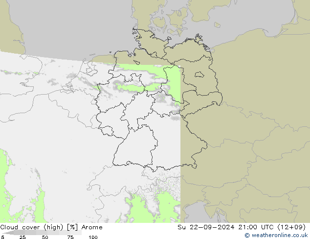 облака (средний) Arome Вс 22.09.2024 21 UTC