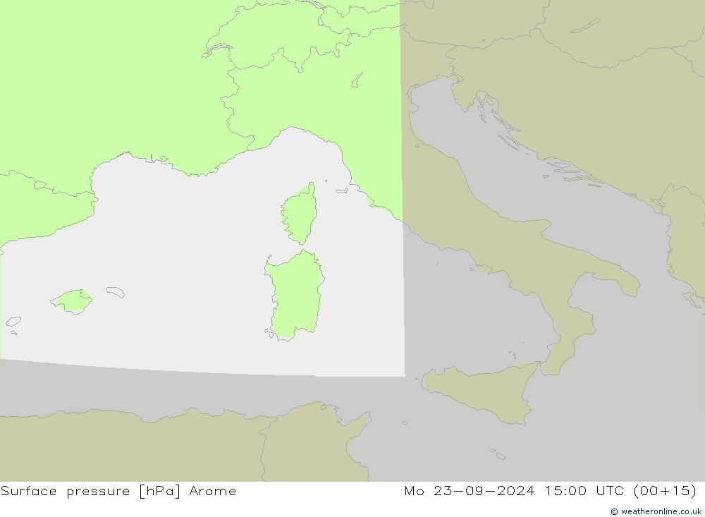 приземное давление Arome пн 23.09.2024 15 UTC