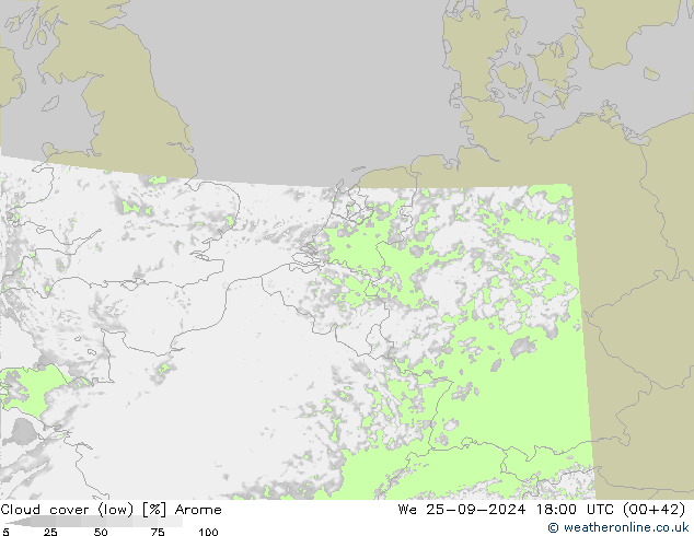 云 (低) Arome 星期三 25.09.2024 18 UTC