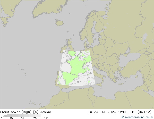 облака (средний) Arome вт 24.09.2024 18 UTC