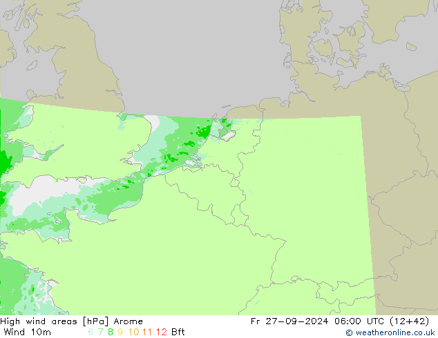 Windvelden Arome vr 27.09.2024 06 UTC