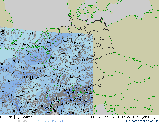 RV 2m Arome vr 27.09.2024 18 UTC