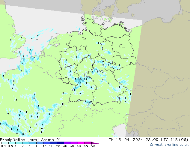 Niederschlag Arome 01 Do 18.04.2024 00 UTC