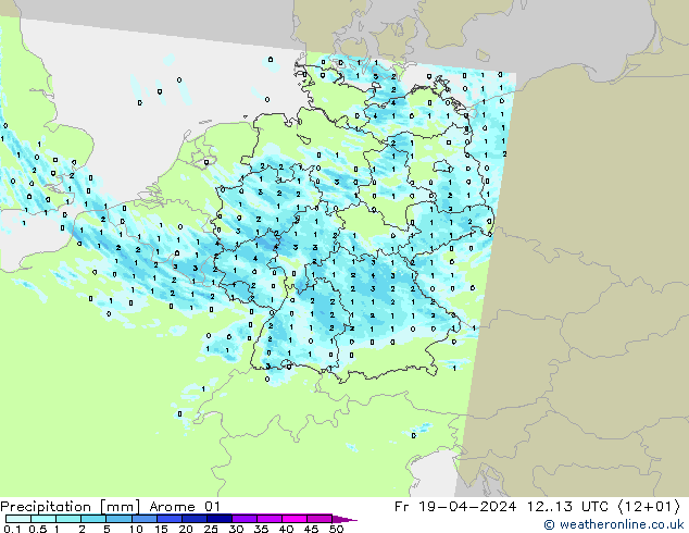 Precipitation Arome 01 Fr 19.04.2024 13 UTC