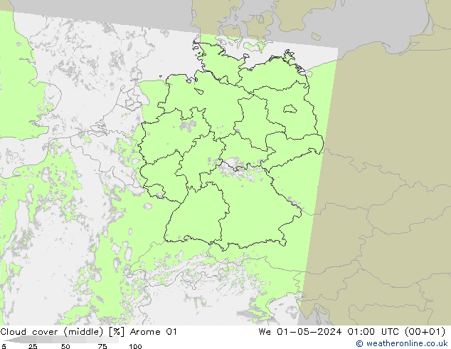 Bulutlar (orta) Arome 01 Çar 01.05.2024 01 UTC