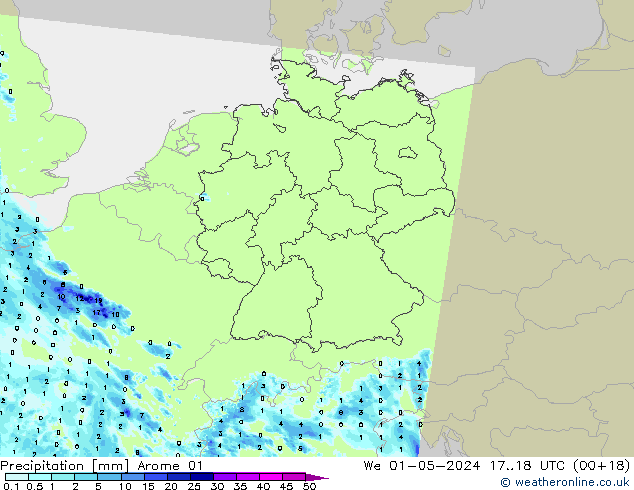 Precipitación Arome 01 mié 01.05.2024 18 UTC