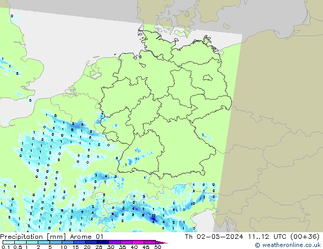 Yağış Arome 01 Per 02.05.2024 12 UTC