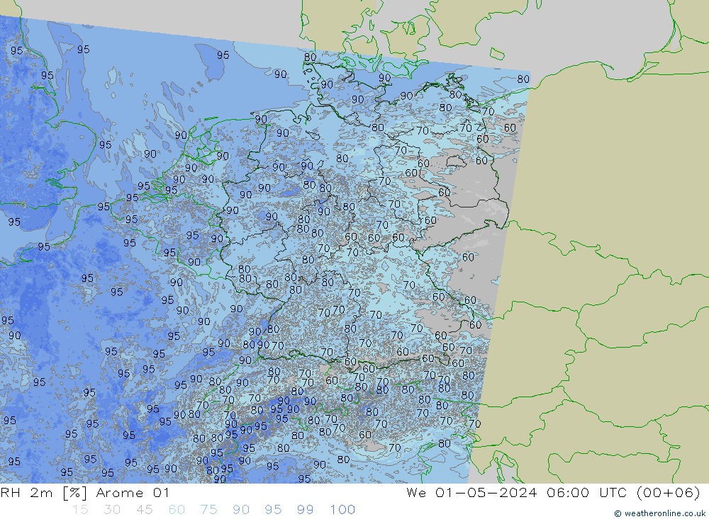 RH 2m Arome 01  01.05.2024 06 UTC