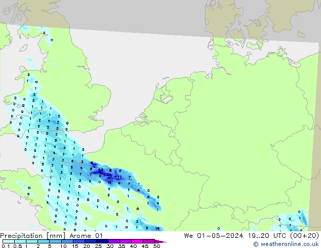 Precipitación Arome 01 mié 01.05.2024 20 UTC