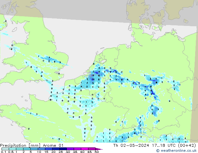 Precipitation Arome 01 Th 02.05.2024 18 UTC