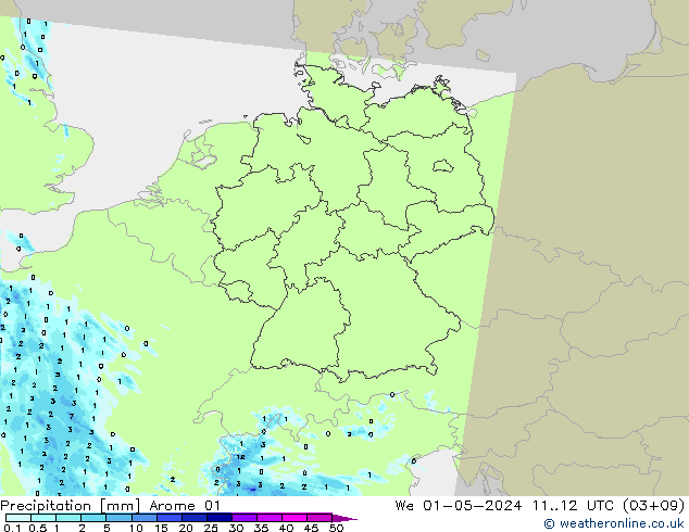 Precipitación Arome 01 mié 01.05.2024 12 UTC