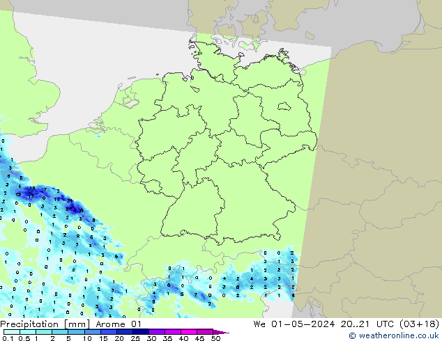 Neerslag Arome 01 wo 01.05.2024 21 UTC