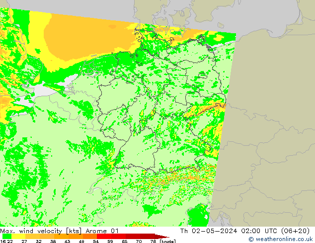 Windböen Arome 01 Do 02.05.2024 02 UTC