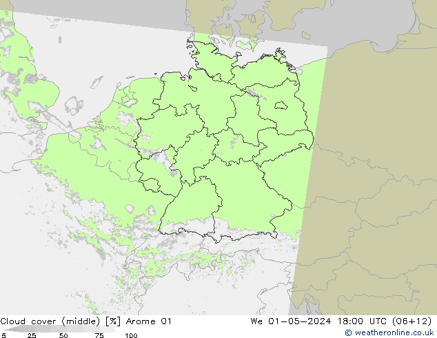 oblačnosti uprostřed Arome 01 St 01.05.2024 18 UTC