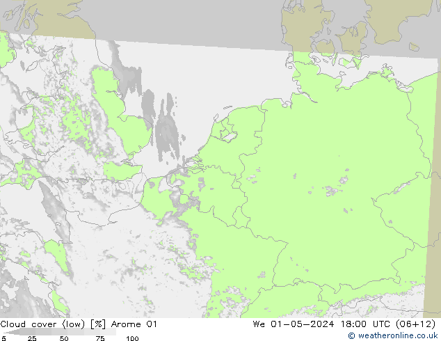 Bulutlar (düşük) Arome 01 Çar 01.05.2024 18 UTC