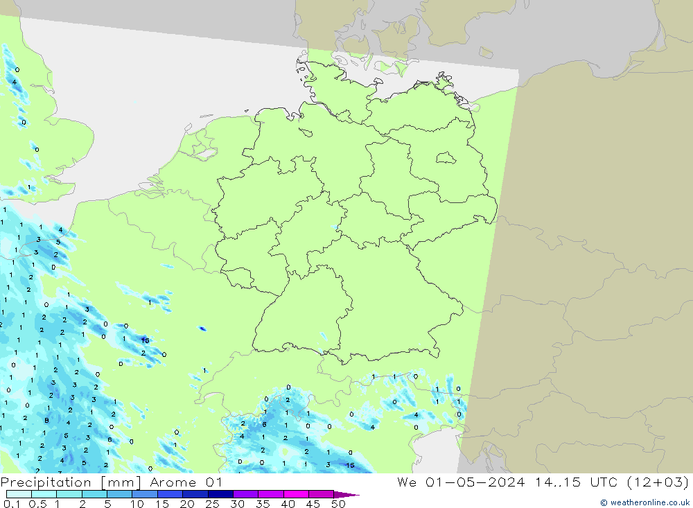 Precipitation Arome 01 We 01.05.2024 15 UTC