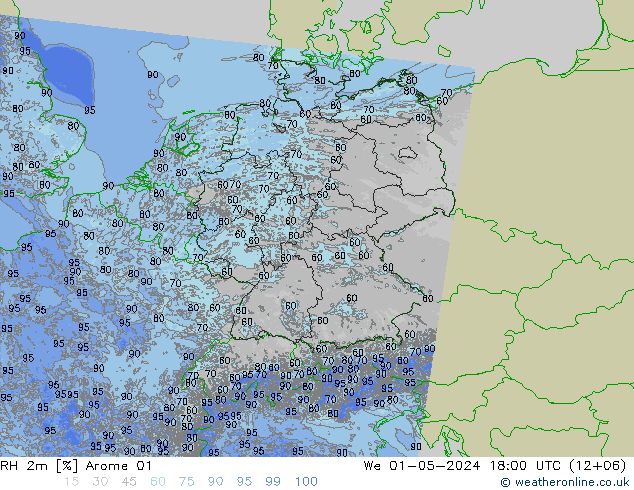 RH 2m Arome 01  01.05.2024 18 UTC