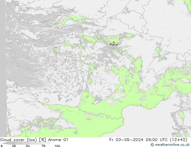 nízká oblaka Arome 01 Pá 03.05.2024 06 UTC