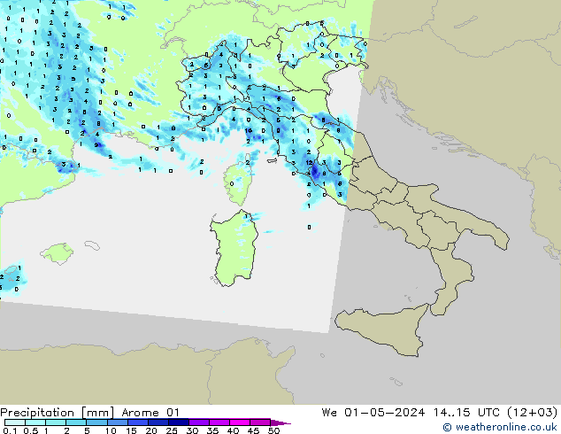 Precipitación Arome 01 mié 01.05.2024 15 UTC