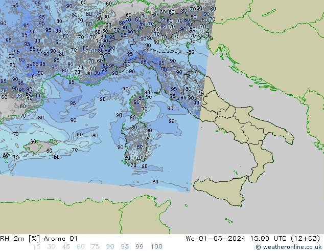 2m Nispi Nem Arome 01 Çar 01.05.2024 15 UTC