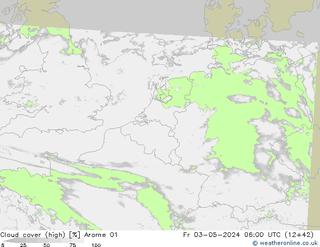 Bulutlar (yüksek) Arome 01 Cu 03.05.2024 06 UTC