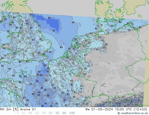 RH 2m Arome 01 Mi 01.05.2024 15 UTC