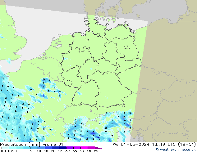 Precipitación Arome 01 mié 01.05.2024 19 UTC