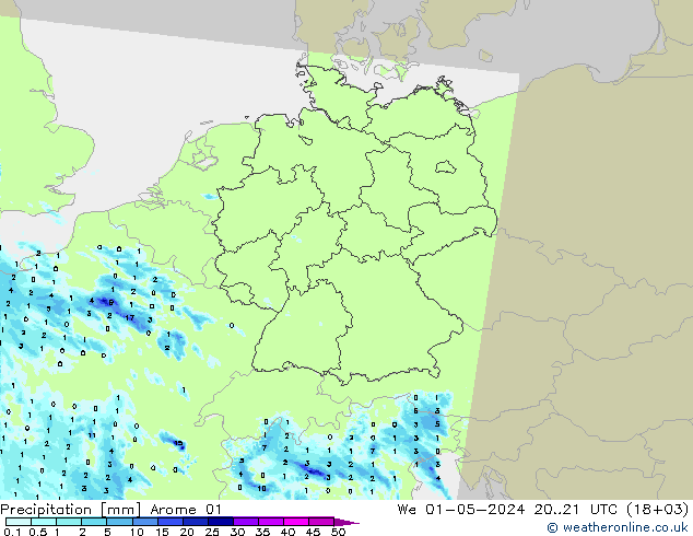 Precipitación Arome 01 mié 01.05.2024 21 UTC