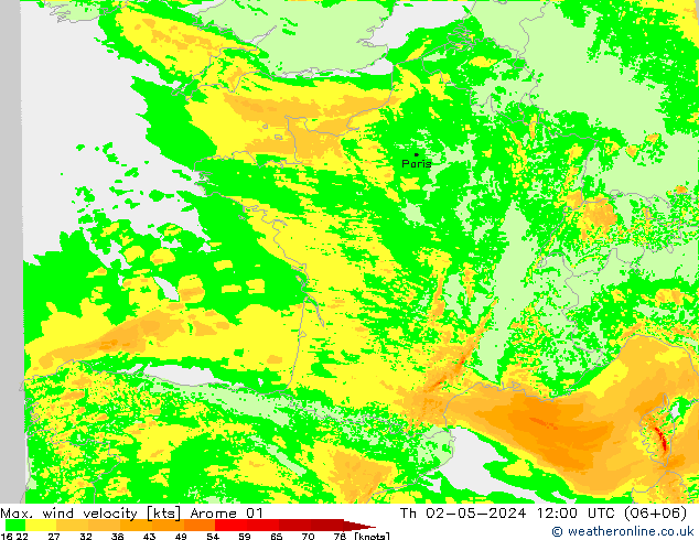 Windböen Arome 01 Do 02.05.2024 12 UTC