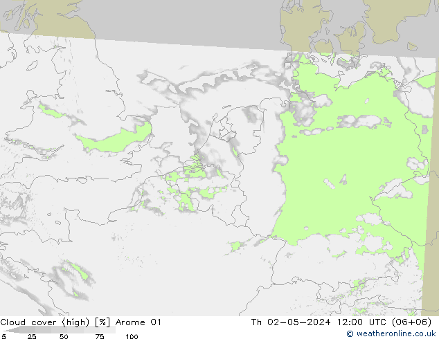 Wolken (hohe) Arome 01 Do 02.05.2024 12 UTC