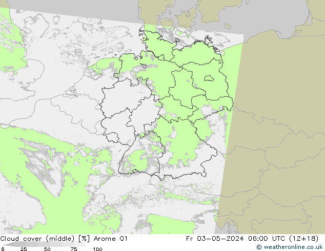 oblačnosti uprostřed Arome 01 Pá 03.05.2024 06 UTC