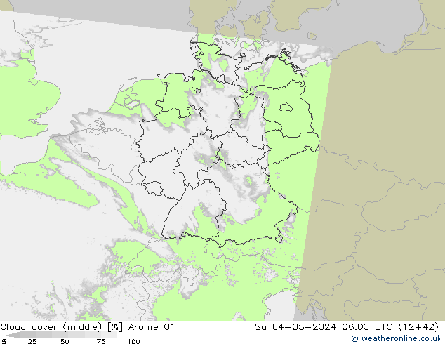 Nuages (moyen) Arome 01 sam 04.05.2024 06 UTC