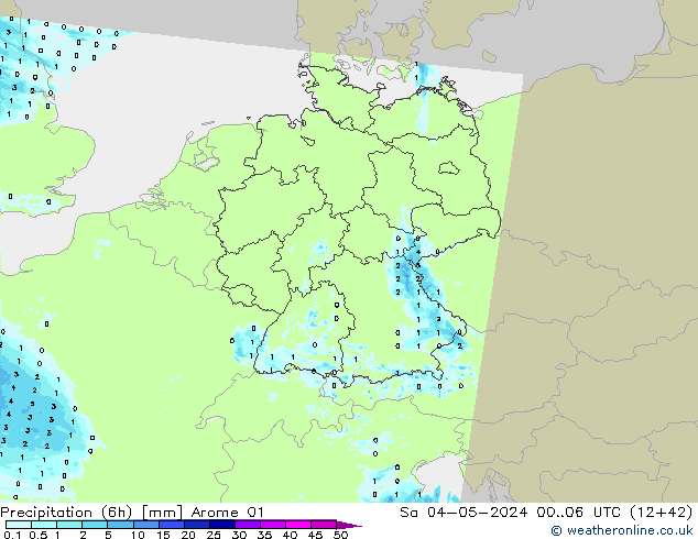Yağış (6h) Arome 01 Cts 04.05.2024 06 UTC