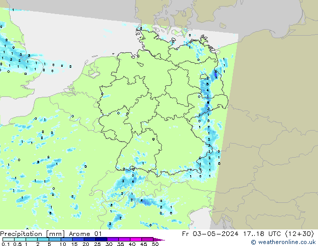 降水 Arome 01 星期五 03.05.2024 18 UTC