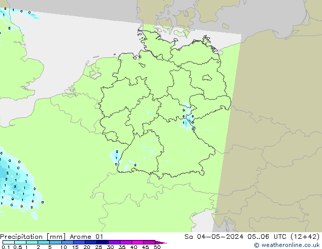precipitação Arome 01 Sáb 04.05.2024 06 UTC