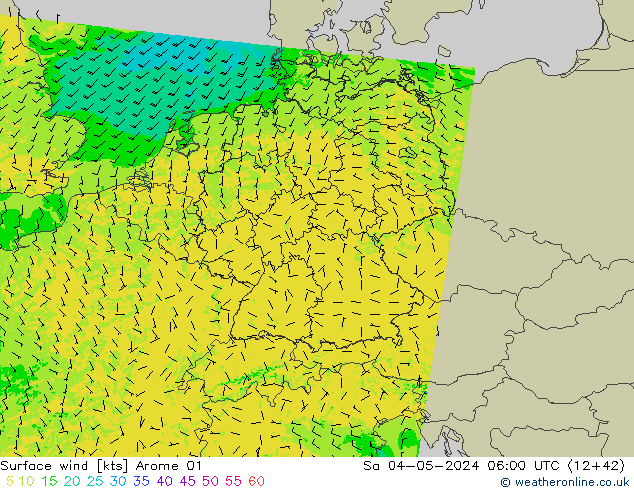 Surface wind Arome 01 Sa 04.05.2024 06 UTC