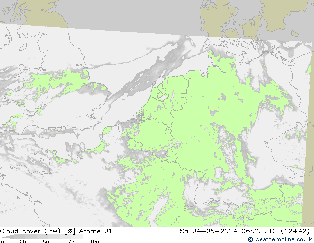 облака (низкий) Arome 01 сб 04.05.2024 06 UTC