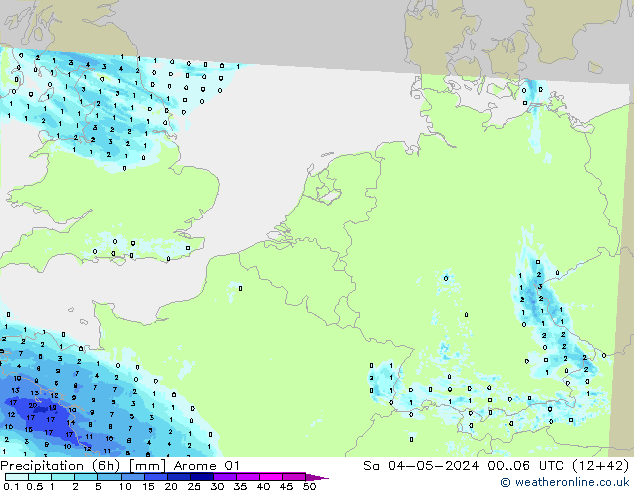 Nied. akkumuliert (6Std) Arome 01 Sa 04.05.2024 06 UTC