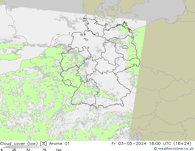 云 (低) Arome 01 星期五 03.05.2024 18 UTC